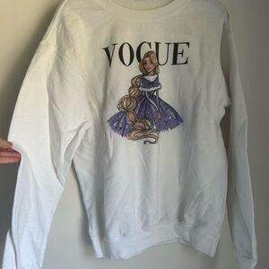 White Sweatshirt with Vogue Rapunzel